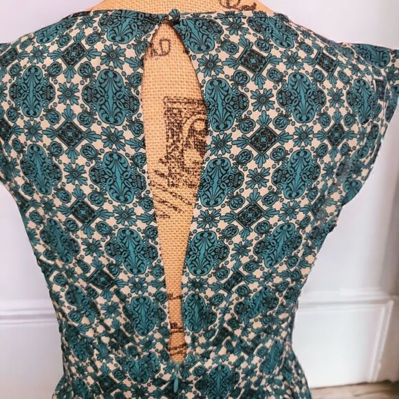Forever 21 Exclusive Teal Floral Print Dress Size M - Picture 5 of 6